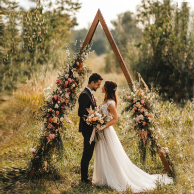 10'x5.6' Thicken Wood Wedding Arch Ceremony Arbor Backdrop Stand Indoor Outdoor