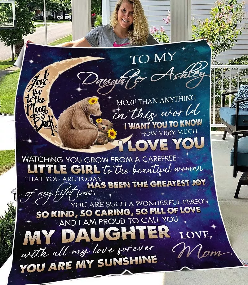Personalized To My Daughter Fleece Blanket You Are My Sunshine