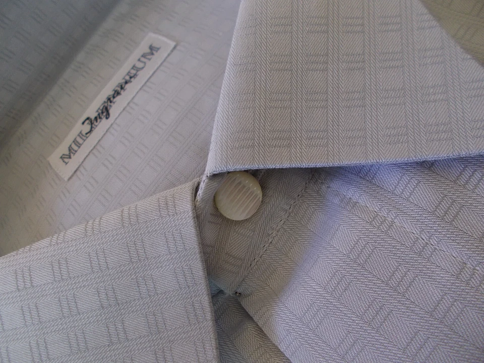 INGRAM camicia uomo colletto diplomatico,Cotone grigio perla, tg.42/16.5 €135 - Immagine 4 di 4