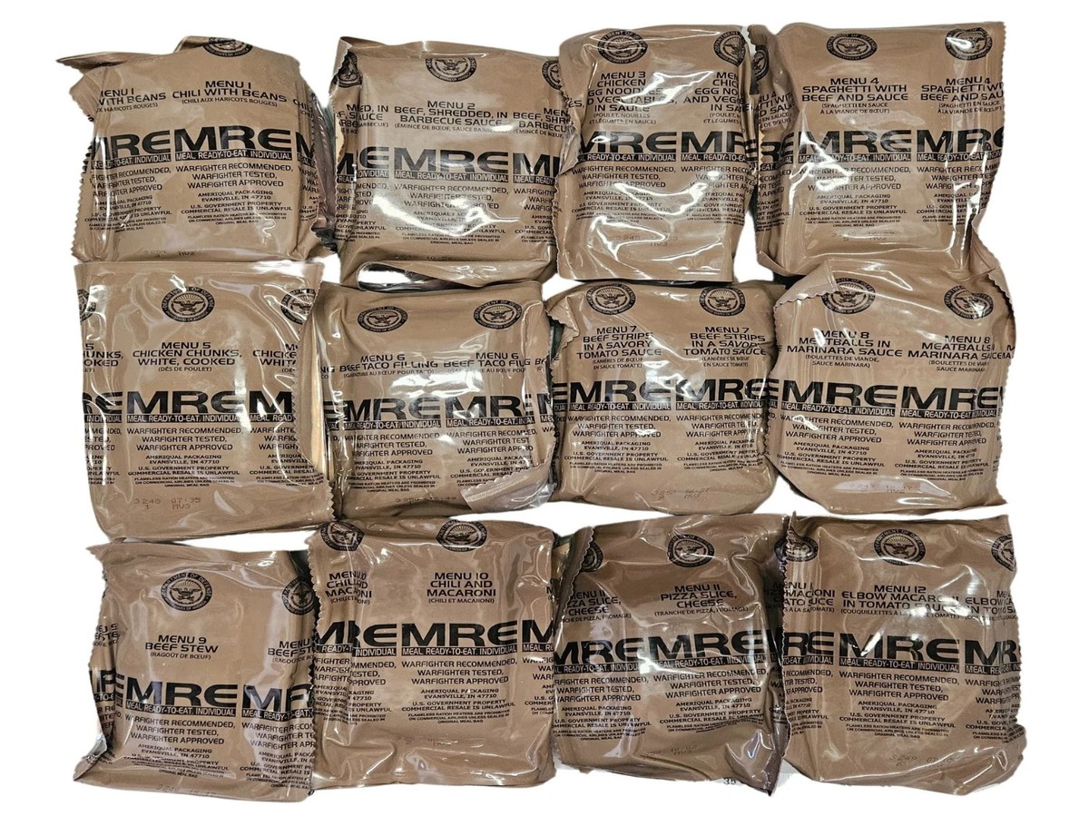 Military Meals Ready To Eat MRE Cases 2026 inspection dates B menu 