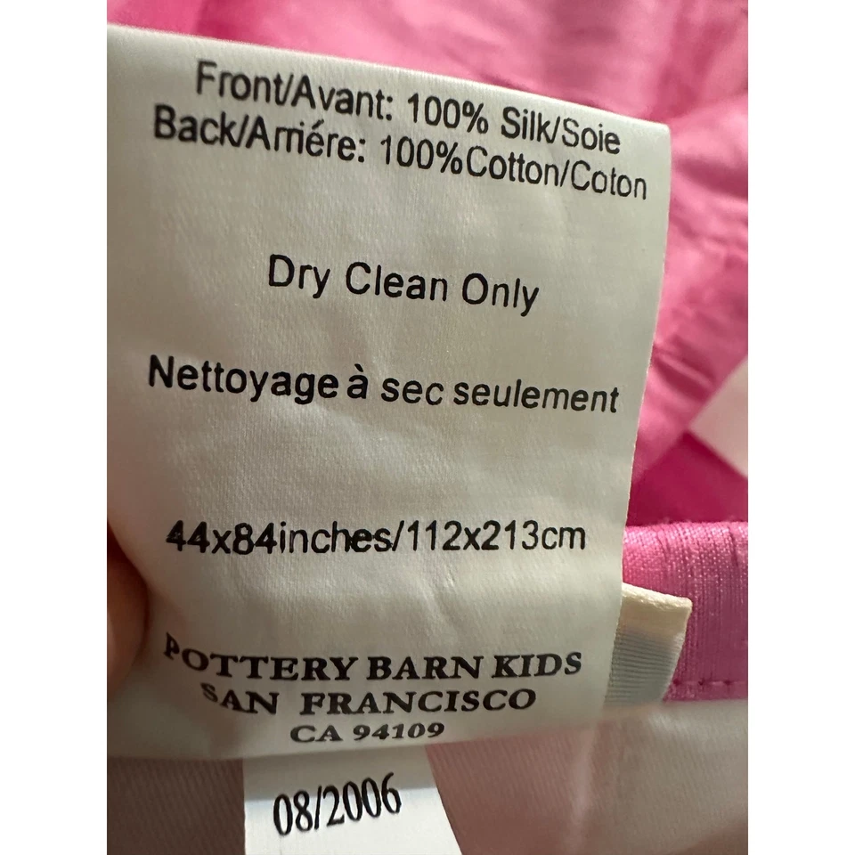 2 Pottery Barn 100% Silk Panels Window Curtains drapes W44” x L84 lined kids - Image 3 of 4