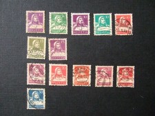 13 Briefmarken Helvetia Schweiz Tell mit Armbrust 1914/21 gestempelt