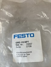 NEW FACTORY SEALED FESTO GRE 1/8" NPT 10057 D708 EXHAUST AIR FLOW CONTROL VALVE