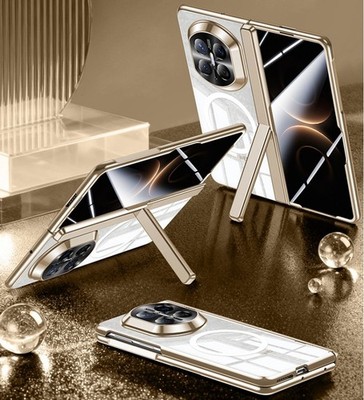 Magnetic Plating PC Hinge Protection Stand Case + Glass For Huawei Mate X7 5G