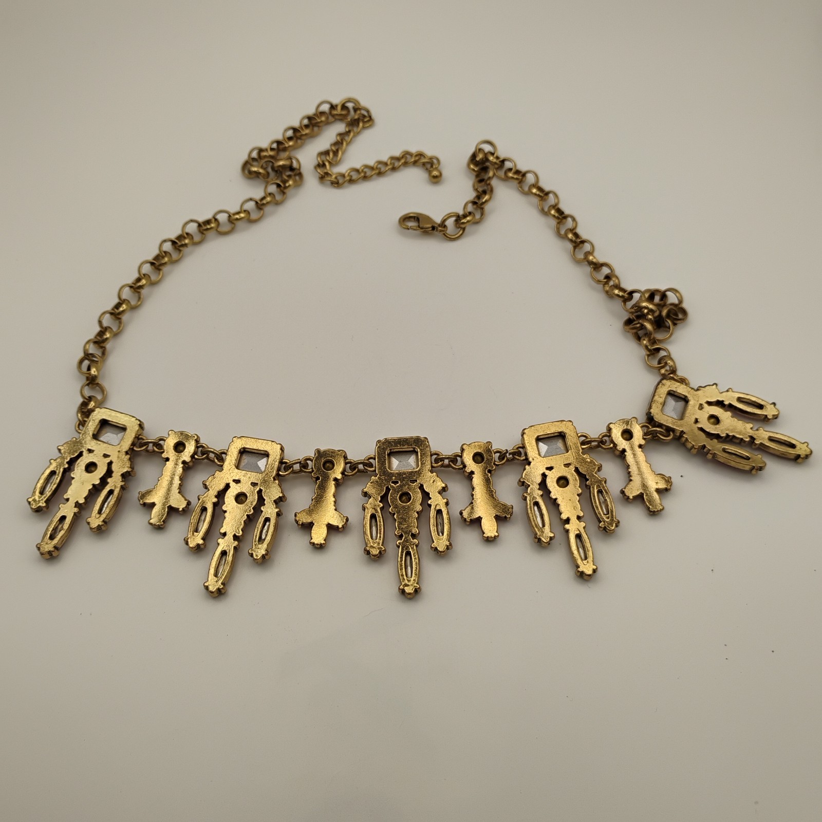 Iman Global Chic Statement Necklace Gold Tone Red… - image 4