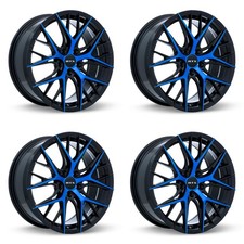 Set Of 4 18 Gloss Blue Machined Alloy Wheels Rims For Mazda 5x114.3 Iq7x Flow F