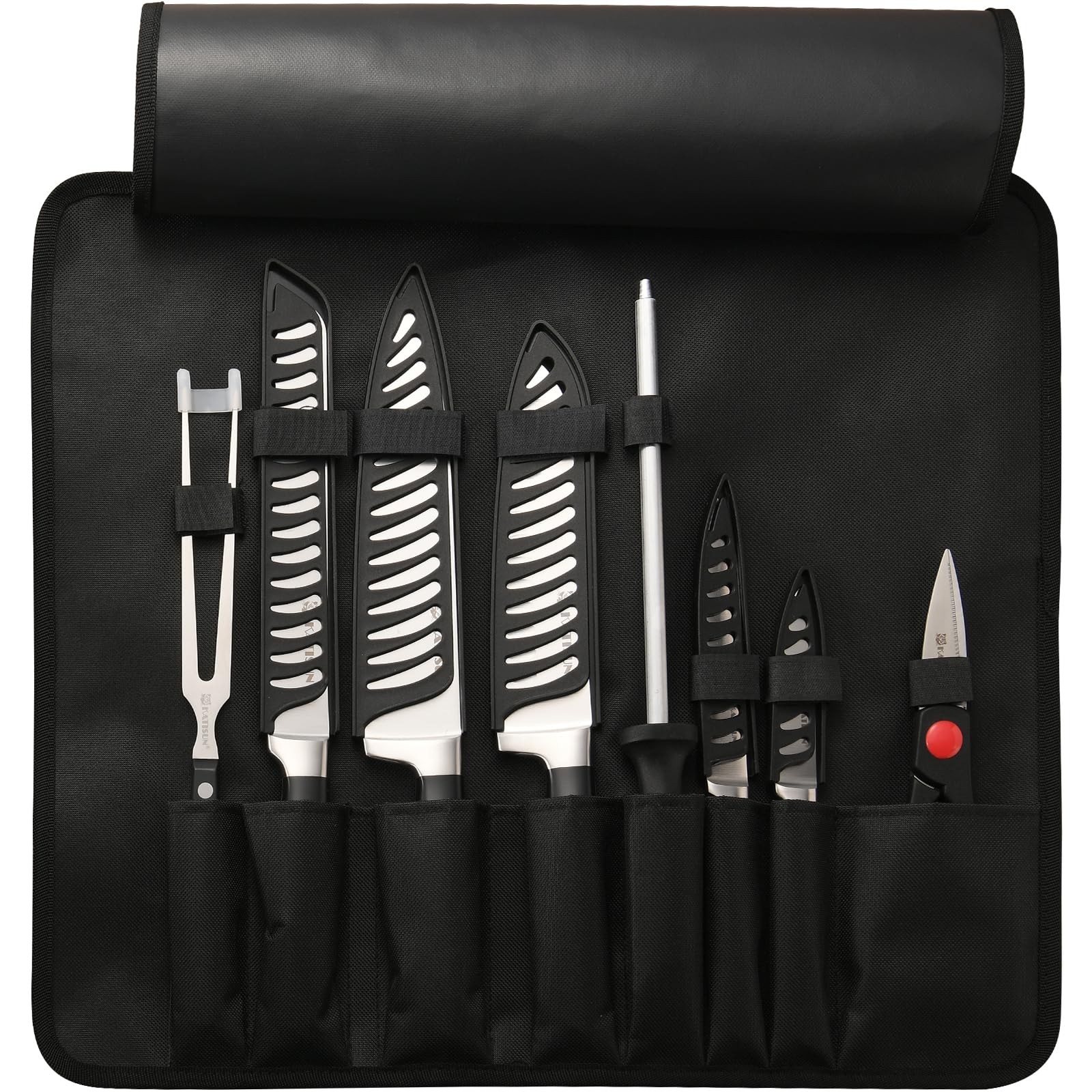 German Stainless Steel Chef Knife Set Roll Bag