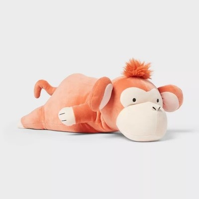 Monkey Weighted Plush Kids' Throw Pillow Orange