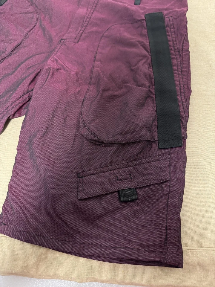 Pantalones Cortos Alexander Wang Para Hombre 32 Borgoña Negro Utilitario Carga Malla Forrada Cremallera Mosca Foto 4 de 4