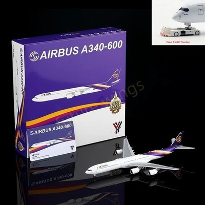 1:400 YY Wings Thai Airways A340-600 HS-TNA Aircraft Model+Free Tractor