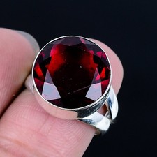 Pretty Mozambique Garnet Gemstone 925 Sterling Silver Jewelry Ring Size 7