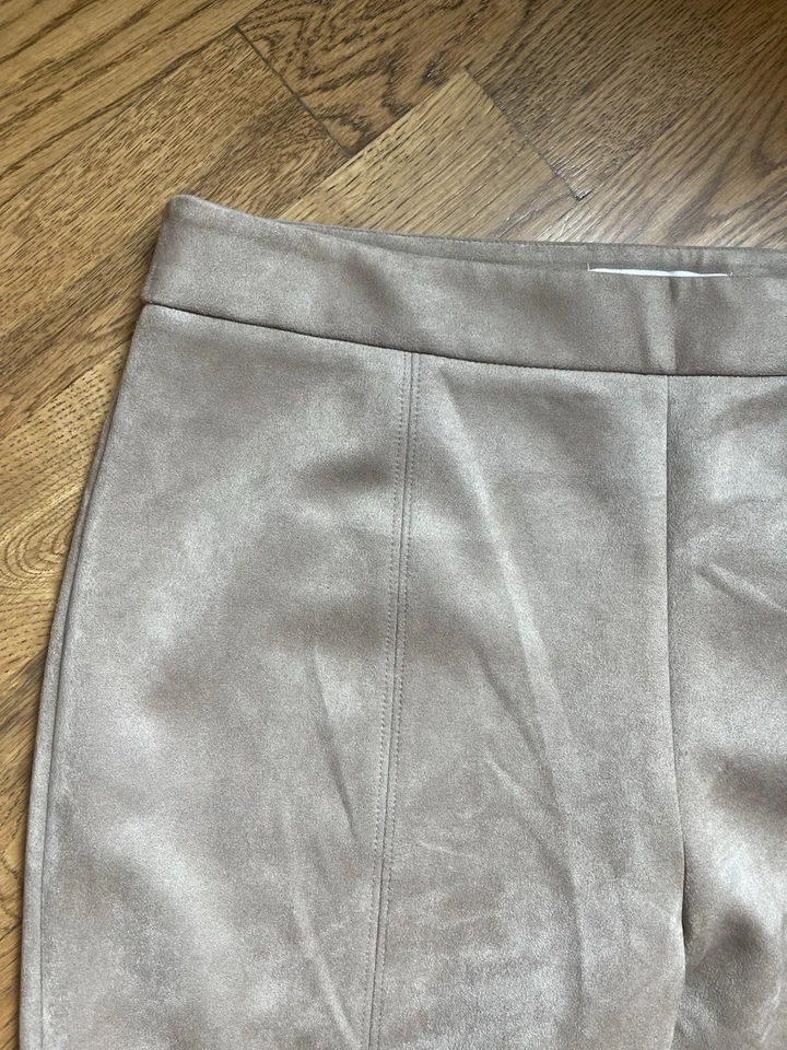 Preston & York Doris Women's Poly Stretch Beige Faux Suede Ankle Pants Sz 12 Tan - Изображение 2 из 4