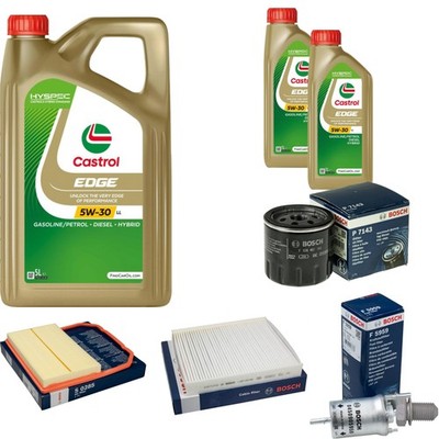 BOSCH Inspektionspaket 7 L Castrol EDGE 5W-30 LL für Seat Ibiza IV 1.0