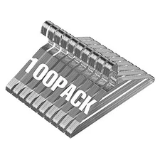  Wire Metal Clothes Hangers Bulk for Standard Size Suits, 100 Pack Silver