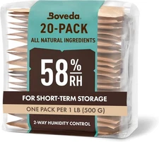 Boveda 58% Humidity Packs – Size 67, 20Ct Two-Way Moisture Control for Storage