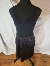 Vintage Warner  s Black Lace Slip Dress 34 Perfect Measure Midi Nightgown
