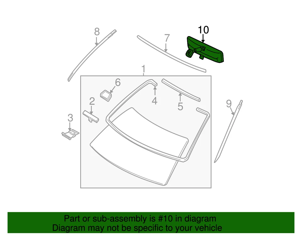 Genuine Nissan Mirror Inside 96321-4Z300 - Image 2 of 2