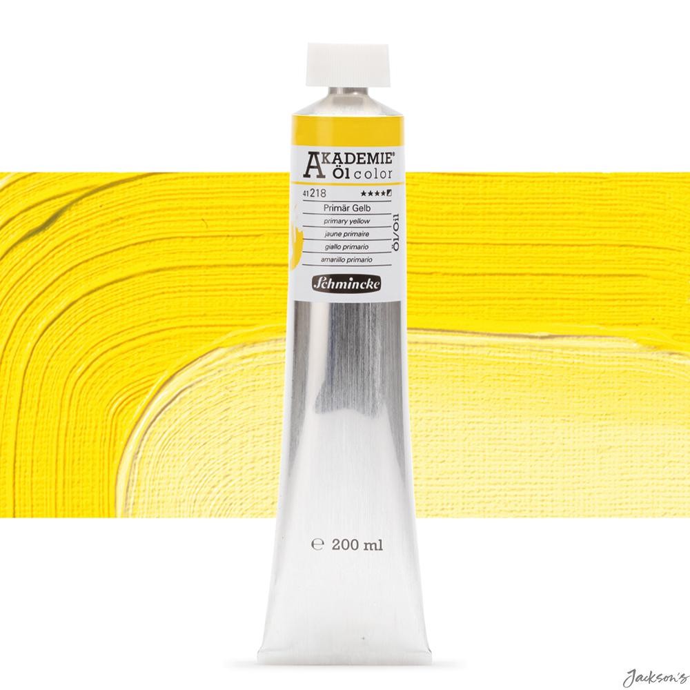 Schmincke Akademie Oil Paint Linseed 200ml Primary Yellow For Artists Painting
