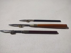 3 VINTAGE RULING PENS SCHNEIDEN GERMANY WOODEN HANDLE DRAFTING, DRAWING