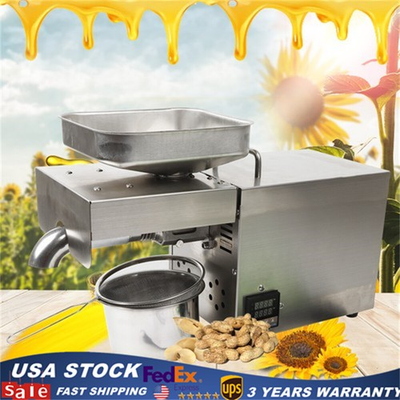 #ad 1500W Automatic Oil Press Machine Hot Cold Oil Extractor Stainless Steel $167.69
