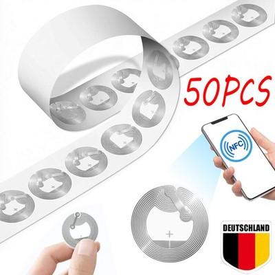 50 Stück NFC Tag Sticker NTAG215 Aufkleber Tags für iPhone iOS Android Amiibo