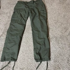 Propper Cargo Pants Mens Large Long Green Tactical Ripstop Drawstring Hem