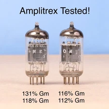 2 NOS Vintage 1967 Philips / Amperex 7025 Tubes Pre Amp Holland ECC83 12AX7