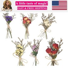 6 Style Mini Dried Flowers Bouquet Forget Me Not Lavender Rose Bouquets Natur...
