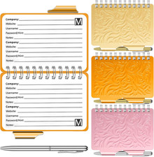 3 Pcs Mini Password Book with Alphabetical Tabs Metal Password Keeper Book 70 Pa