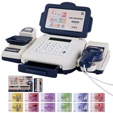 Kids Pretend Play Toy Set Till Cash Register with Scanner for Ages 3 4 5