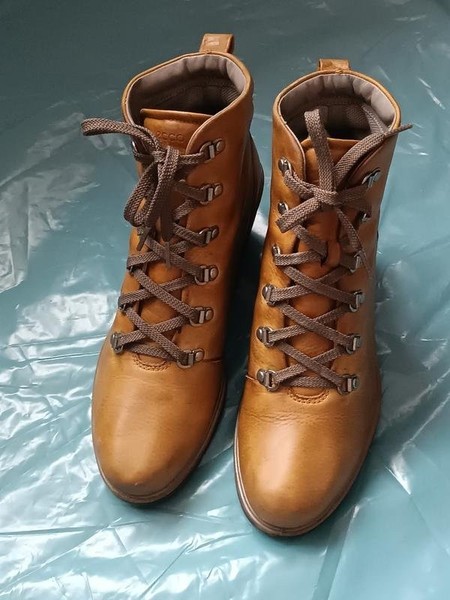 Women Ecco Boots Orange Leather 39