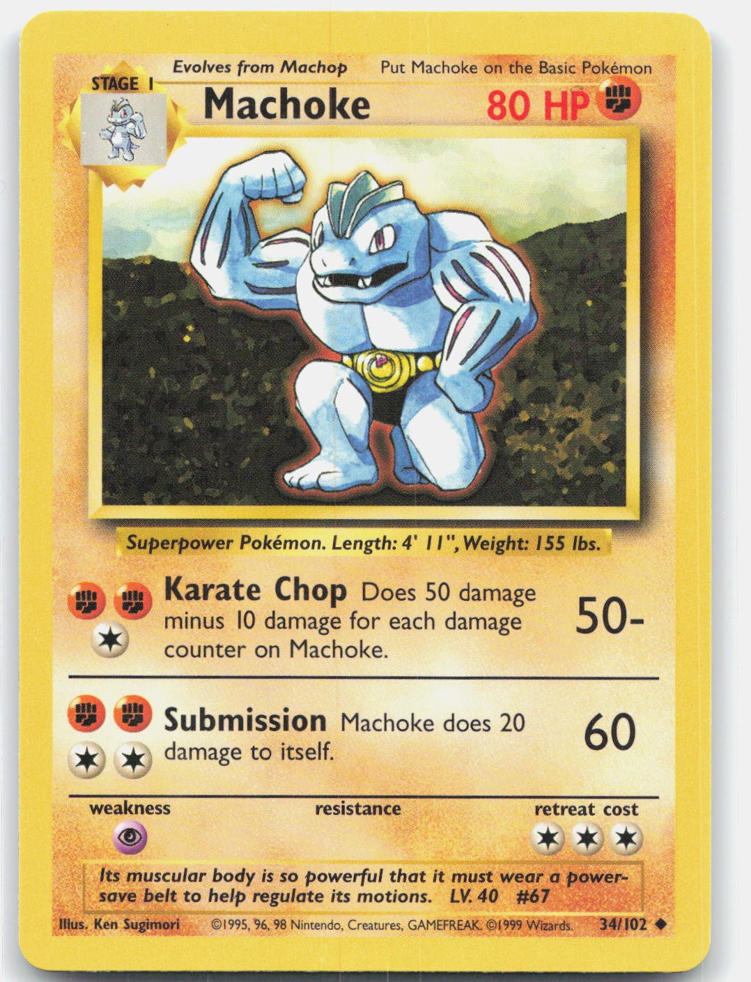Machoke Uncommon Base Set 034/102 NM