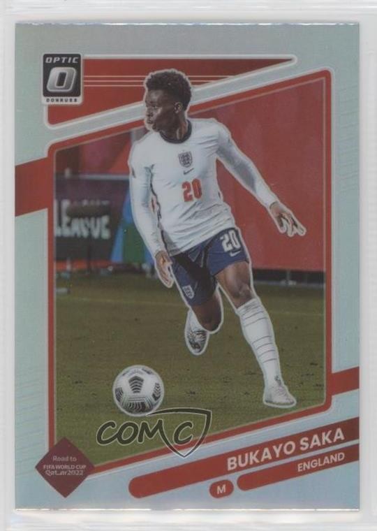 2021-22 Panini Donruss Road to Qatar Optic Holo Prizm Bukayo Saka #54