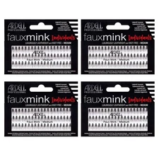 Ardell False Eye Lashes Faux Mink Individuals Medium Black 4 Pack