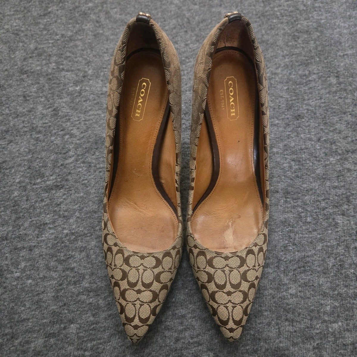 Coach Signature Monogram Stiletto 7.5 Brown Luxury Y2K Designer Quiet Luxury View 3