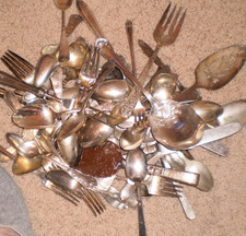 Huge lot 6 pounds of Antique n Vintage Silver plate Silverware