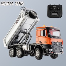 1/14 HUINA1598 2.4G Dumper 6x6 tecnica 14CH veicolo di trasporto ribaltabile suono luce