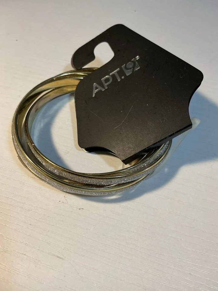 Набор из 5 прозрачных блестящих и золотистых браслетов Apt.9 3 дюйма вокруг - Изображение 4 из 4