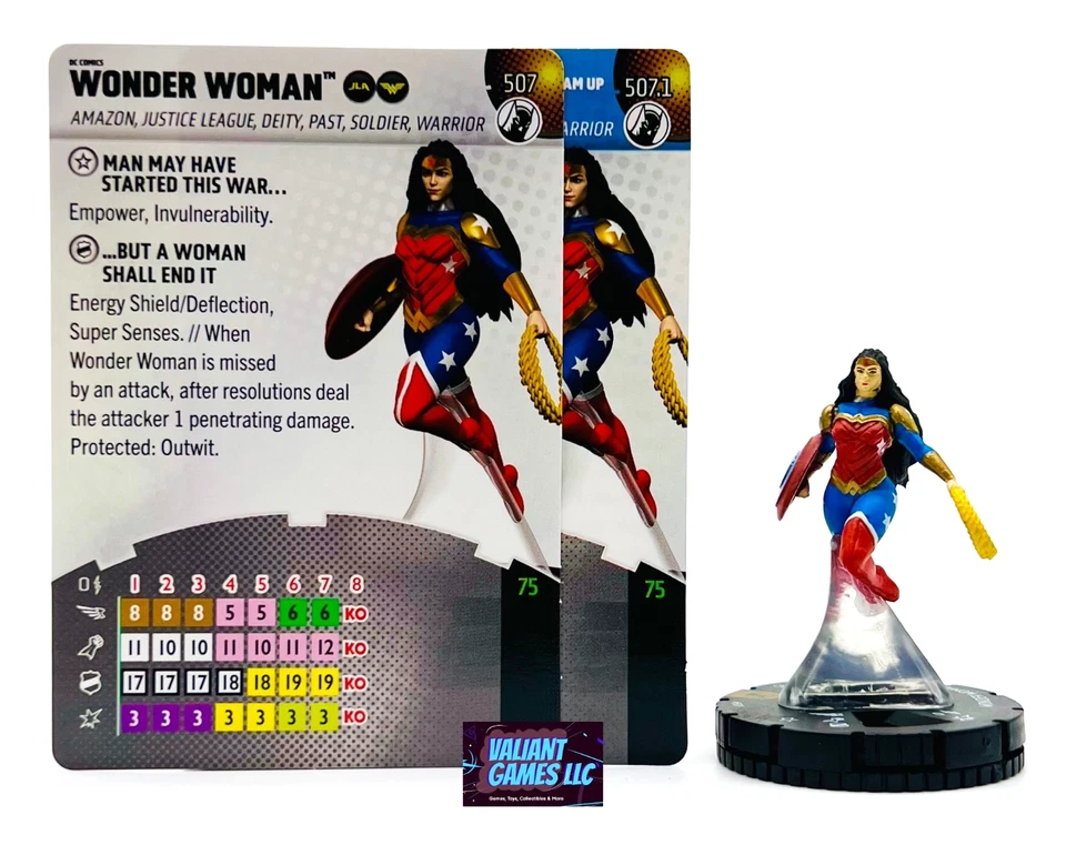 DC Heroclix Wonder Woman #507 w/ Card #507.1 Team Up Card Fight For Gotham Set - Image 1 of 1