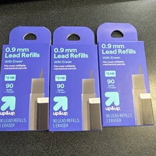 Lot of 3 0.9 mm Lead Refills with Eraser 90 refills & 1 Eraser