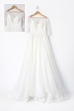 Wed2b Ivory Anna Sorrano Lace Ball Wedding Dress Size 12