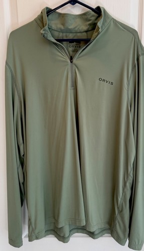 ORVIS Hoodie Fishing Performance Shirt- Mens XL Light Green Great Condition