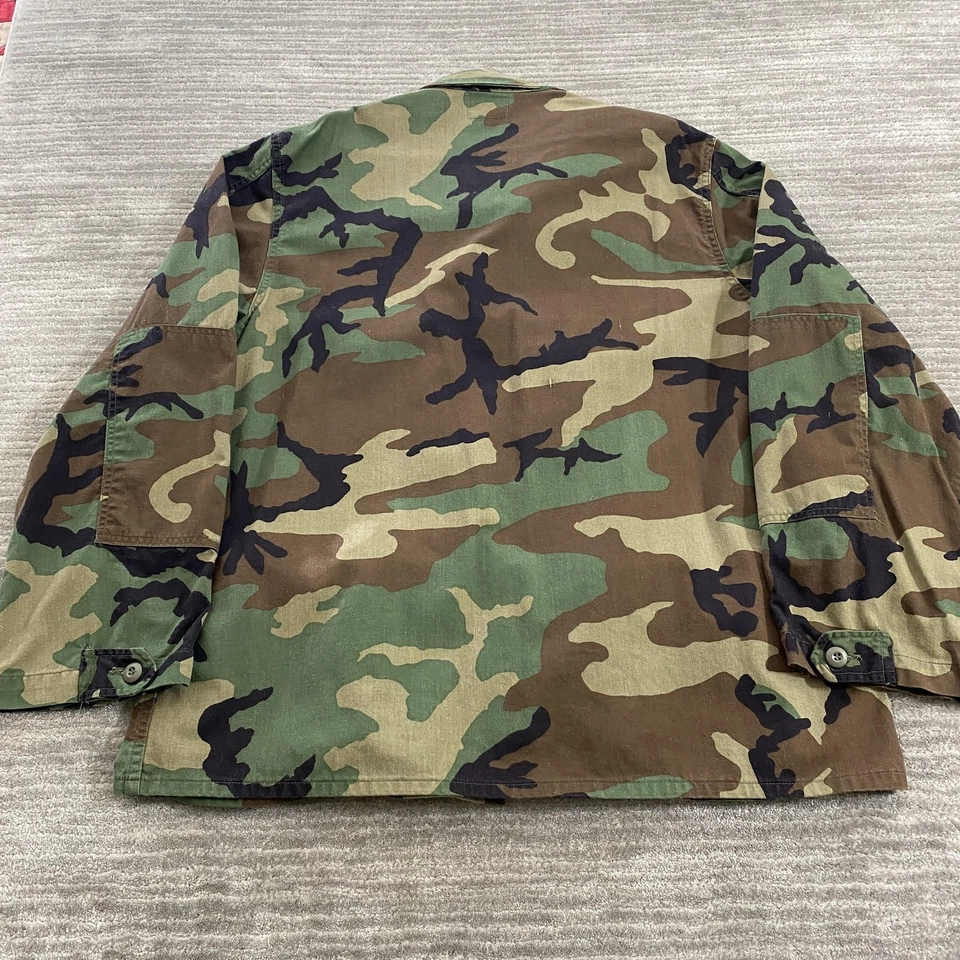 Vintage US Army BDU Jacket Mens XL Regular Woodland Camo Combat Coat 80s - Image 2 of 4