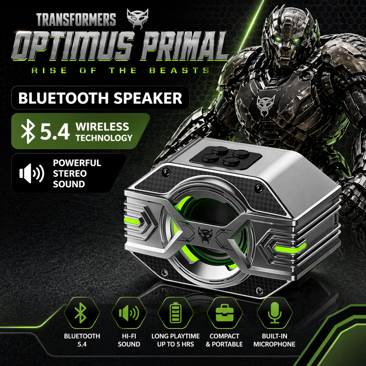 Transformers TF-Y03 CoreBlock Bluetooth TWS Speaker 5W Portable