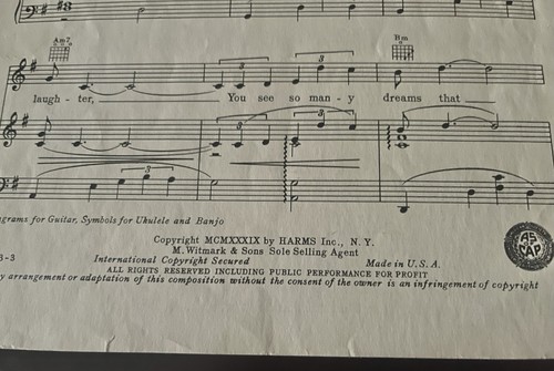 1939 INDIAN SUMMER Sheet Music Al Donahue Cover Vintage Collectible Good Shape - Picture 8 of 8