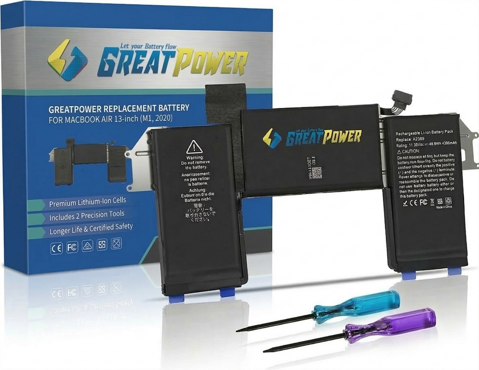 Batteria A2389 compatibile con Apple MacBook Air 13" Touch A2337 2020 2021