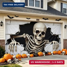 7 x 16 ft Halloween Garage Door Cover Halloween Decorations Outdoor Hanging Bann