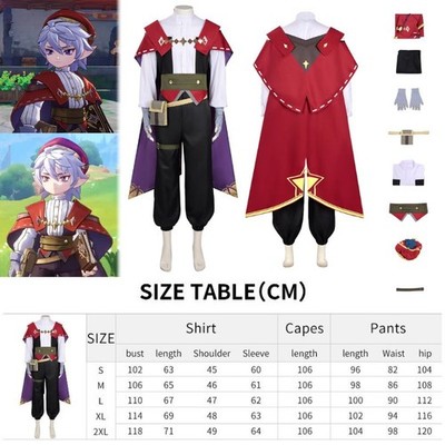 Roco Kingdom Enzo Black Outfit with Cape Cosplay Costume Halloween Carnival Set
