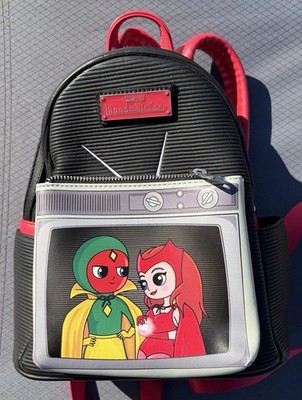 Wandavision Marvel Vision & Scarlet Witch Mini Backpack Black/Red Faux Leather