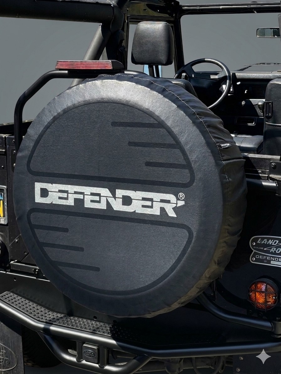 NEWLY DESIGNED Defender 90/110/130 Soft Vinyl Spare Tire Cover (Size Adjustable)
